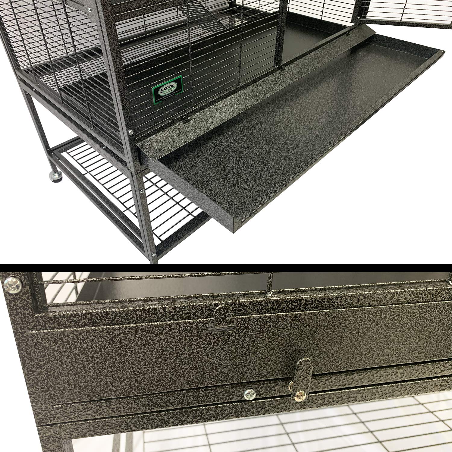Durable All-Metal Mansion Cage For Chinchillas, Rats, Ferrets, Degus (2-Level)